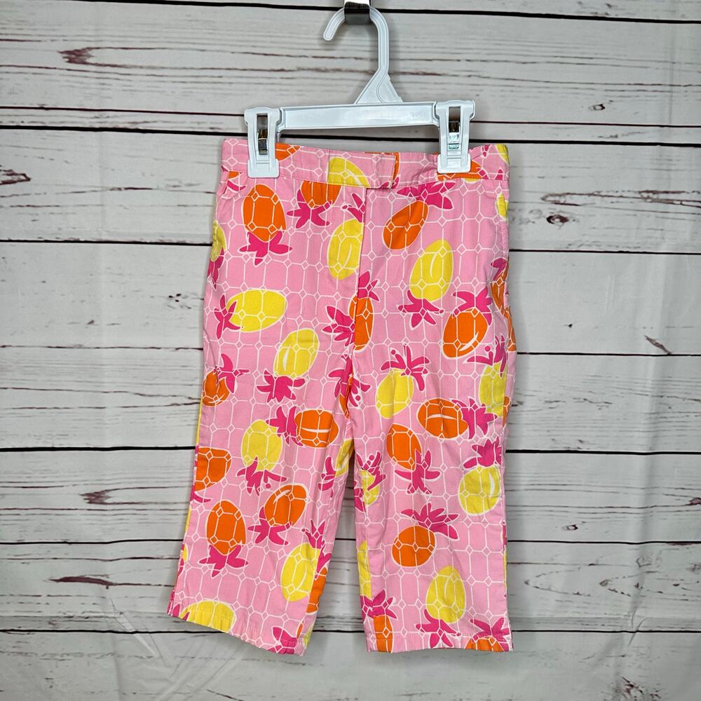 Lilly Pulitzer Pink, Yellow Orange Pineapple Print Pants Toddler size 4